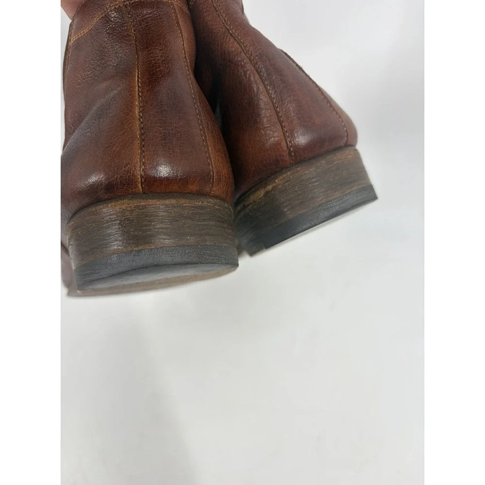 Eleganza Franco Cimadamore Chelsea ankle boots brown leather Made Italy sz 10